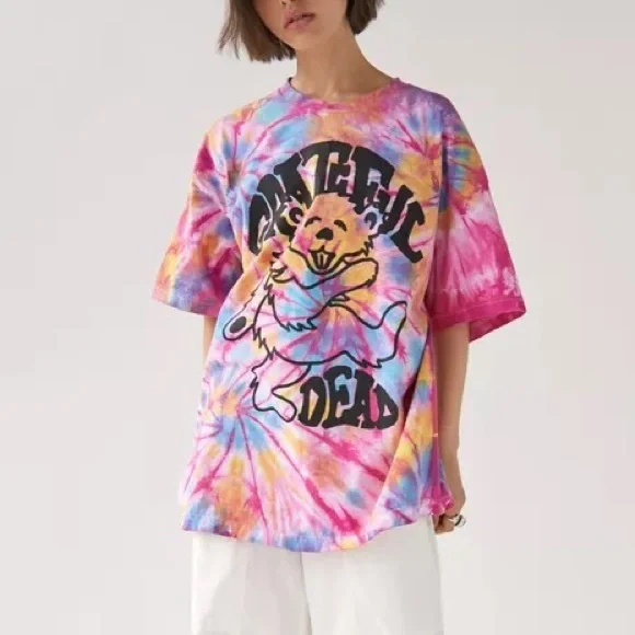 open lace back dress Tie dye t-shirt dress main image 0